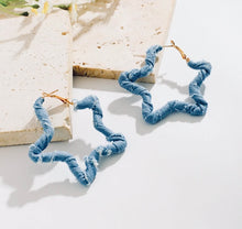 Load image into Gallery viewer, Denim Shaped Earrings
