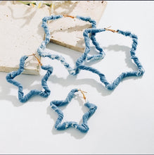 Load image into Gallery viewer, Denim Shaped Earrings
