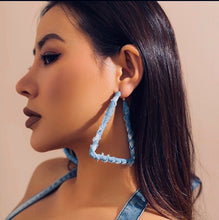 Load image into Gallery viewer, Denim Shaped Earrings
