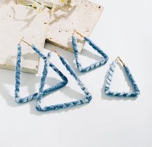 Load image into Gallery viewer, Denim Shaped Earrings
