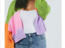 Load image into Gallery viewer, Plus Size Colorblock Cardigan
