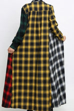 Load image into Gallery viewer, Plus Size Multi Color Long Plaid Shacket
