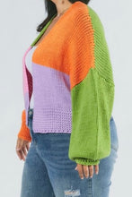 Load image into Gallery viewer, Plus Size Colorblock Cardigan
